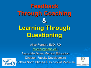 Feedback Through Coaching  &amp;