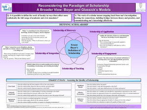 Reconsidering the Paradigm of Scholarship Q: A: