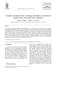 Computer simulation study of damage and ablation of submicron