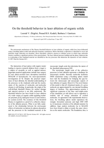 On the threshold behavior in laser ablation of organic solids