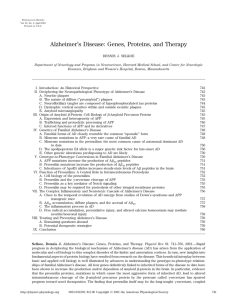 Alzheimer’s Disease: Genes, Proteins, and Therapy