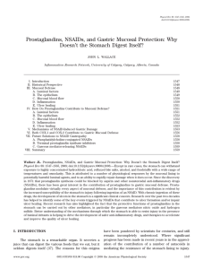 Prostaglandins, NSAIDs, and Gastric Mucosal Protection: Why