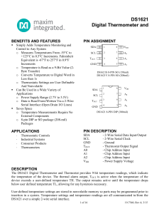 DS1621 Digital Thermometer and  BENEFITS AND FEATURES