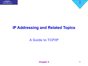 2 IP Addressing and Related Topics A Guide to TCP/IP Chapter 2