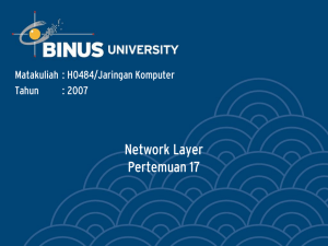 Network Layer Pertemuan 17 Matakuliah : H0484/Jaringan Komputer Tahun