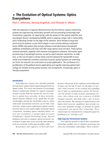 ♦ The Evolution of Optical Systems: Optics Everywhere