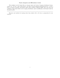 Passive integrator and differentiator circuits