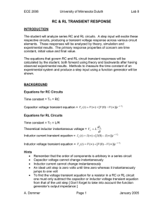 RC &amp; RL TRANSIENT RESPONSE