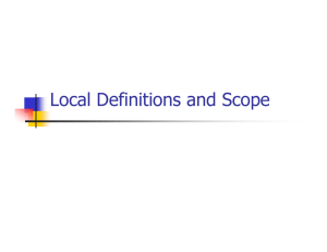 Local Definitions and Scope