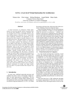 LLVA: A Low-level Virtual Instruction Set Architecture Vikram Adve Chris Lattner Michael Brukman