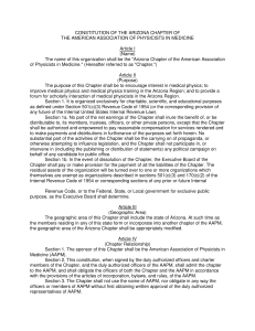 CONSTITUTION OF THE ARIZONA CHAPTER OF  Article I