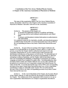 Constitution of the New Jersey Medical Physics Society,