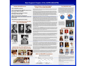 New England Chapter of the AAPM (NEAAPM) Notable NEAAPM Events