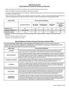 OSU Procurement Quick Reference Guide for Goods and Services