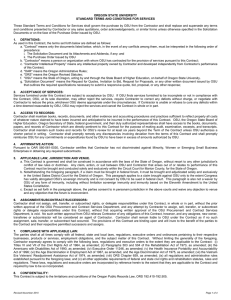 OREGON STATE UNIVERSITY STANDARD TERMS AND CONDITIONS FOR SERVICES