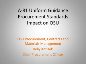 A-81 Uniform Guidance Procurement Standards Impact on OSU