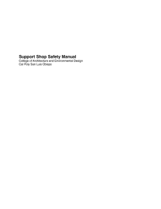 Support Shop Safety Manual College of Architecture and Environmental Design