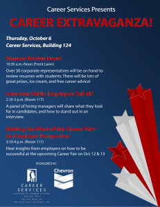 CAREER EXTRAVAGANZA!  Career Services Presents Resume Review Event