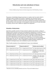 Dehydration and resin embedment of tissues