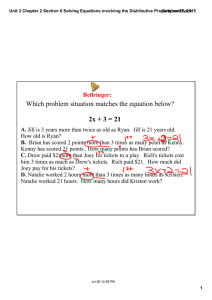 Unit 2 Chapter 2 Section 6 Solving Equations involving the Distributive Property.notebook October 27, 2015
