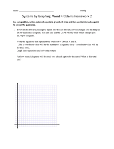 Systems by Graphing. Word Problems Homework 2