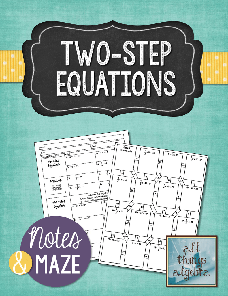 Two Step Equation Maze Answer Key Gina Wilson - Tessshebaylo