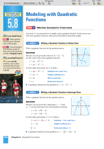 Modeling with Quadratic Functions