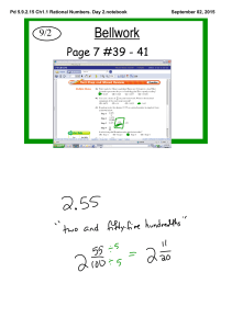 Bellwork Page 7 #39 - 41 9/2 Pd 5.9.2.15 Ch1.1 Rational Numbers. Day 2.notebook