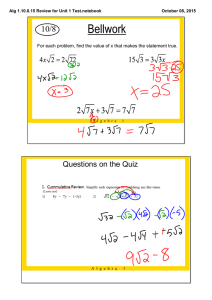 Bellwork 10/8 Questions on the Quiz For each problem, find the value of x that makes the statement true.