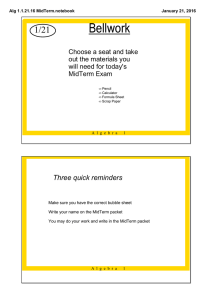Bellwork 1/21 Three quick reminders Choose a seat and take 