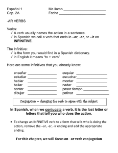 Español 1  Me llamo ______________________ Cap. 2A