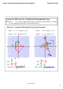 Lesson 10  (PH Text 5.6):  Parallel and Perpendicular Lines