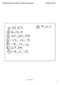 2.4H Equations with variables on both sides.notebook October 20, 2015 1 Oct 20­1:25 PM