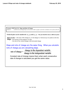 Lesson 6 Slope and rate of change.notebook February 03, 2016 Lesson 6  (PH Text 5.1):  Slope and Rate of Change