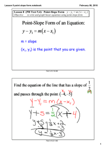 m = slope (x , y