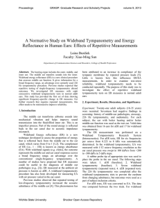 A Normative Study on Wideband Tympanometry and Energy