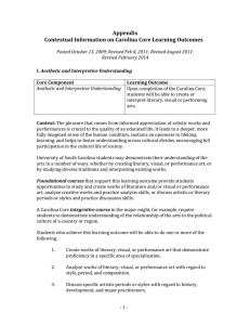 Appendix Contextual Information on Carolina Core Learning Outcomes