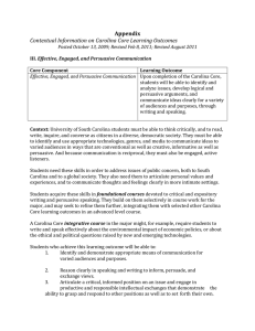 Appendix Contextual Information on Carolina Core Learning Outcomes