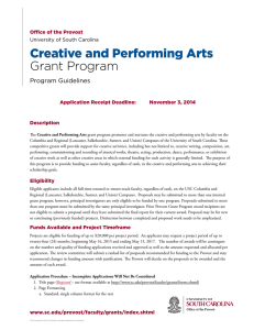 Creative and Performing Arts Grant Program Program Guidelines Office of the Provost