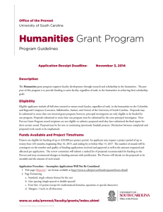 Humanities Grant Program Program Guidelines Office of the Provost