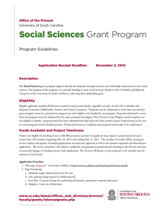 Social Sciences  Grant Program Program Guidelines