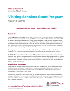 Visiting Scholars Grant Program Program Guidelines Office of the Provost