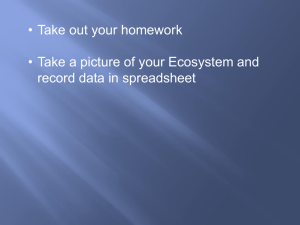 • Take out your homework record data in spreadsheet