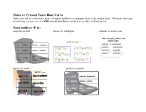 Notes on Present Tense Boot Verbs