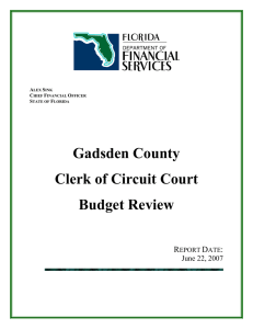 Gadsden County Clerk of Circuit Court Budget Review