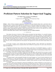 Proficient Pattern Selection for Supervised Tagging www.ijecs.in