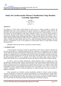 Study On Cardiovascular Disease Classification Using Machine Learning Approaches
