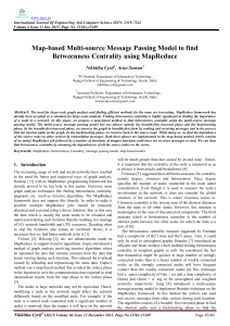 Map-based Multi-source Message Passing Model to find Betweenness Centrality using MapReduce