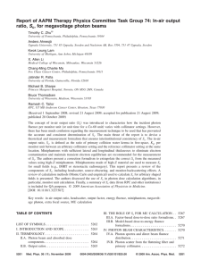 Report of AAPM Therapy Physics Committee Task Group 74: In-air... S , for megavoltage photon beams c