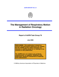 The Management of Respiratory Motion in Radiation Oncology